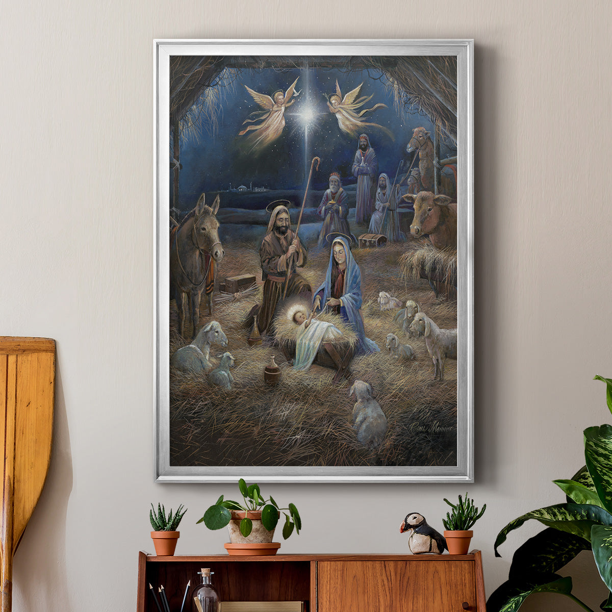 Silent Night - Modern Framed Canvas Print