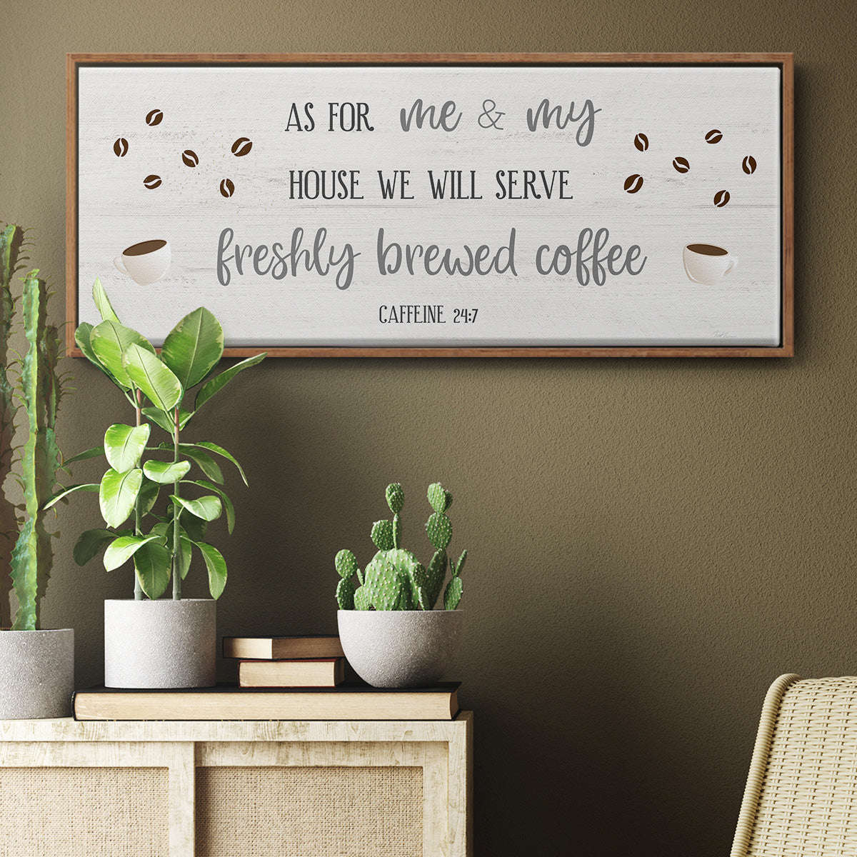 Caffeine 24/7 - Floater Framed Canvas Print