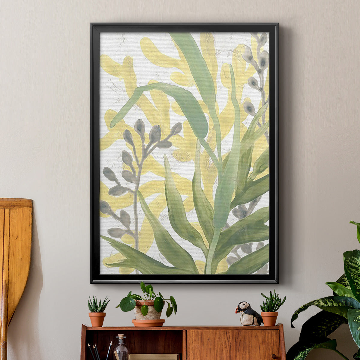 Sea Grass Fresco I - Modern Framed Canvas Print