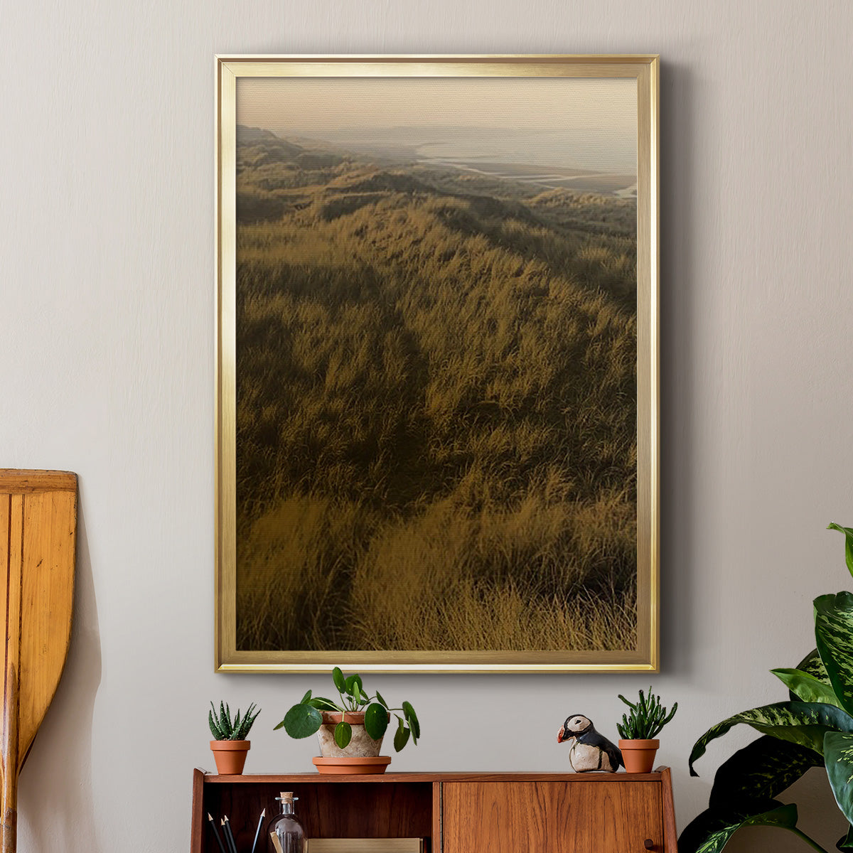 Golden Fog II - Modern Framed Canvas Print