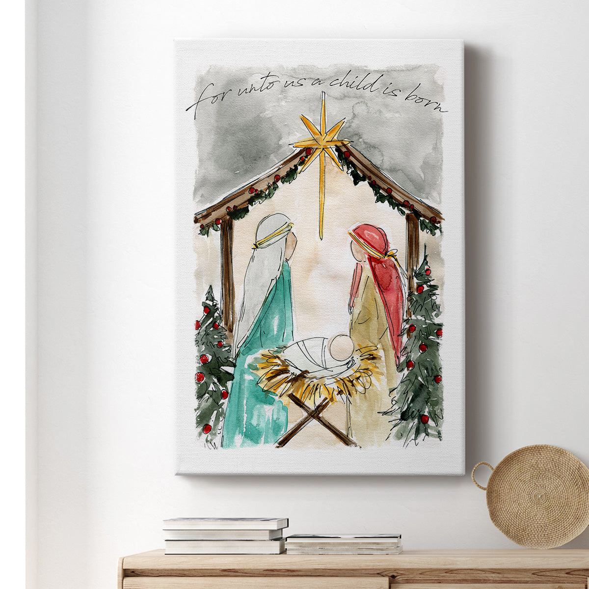 Unto Us A Child is Born Premium Gallery Wrapped Canvas - Ready to Hang