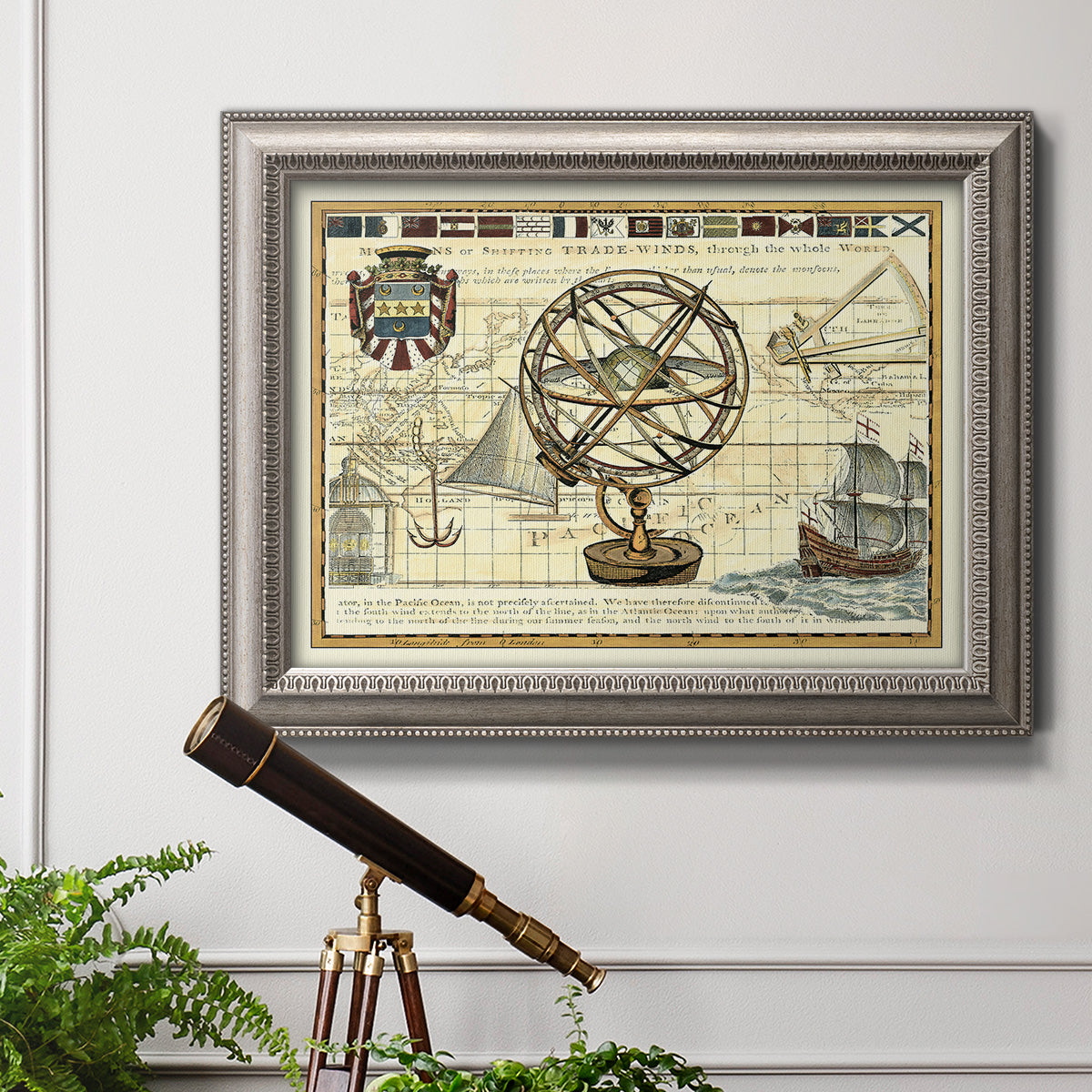 Nautical Map I Premium Framed Canvas- Ready to Hang