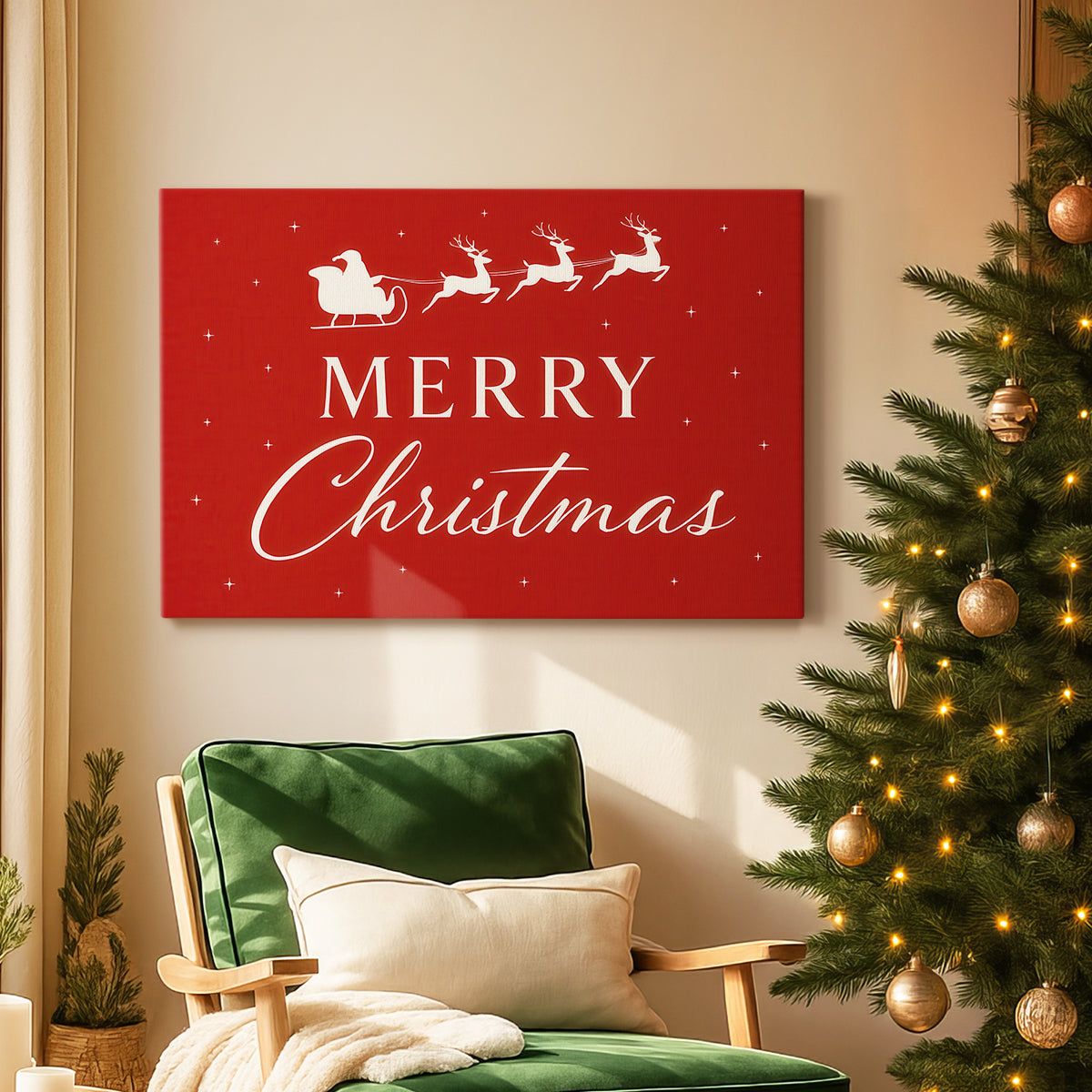 Holly-Red Promise of Evergreen - Canvas Art Print