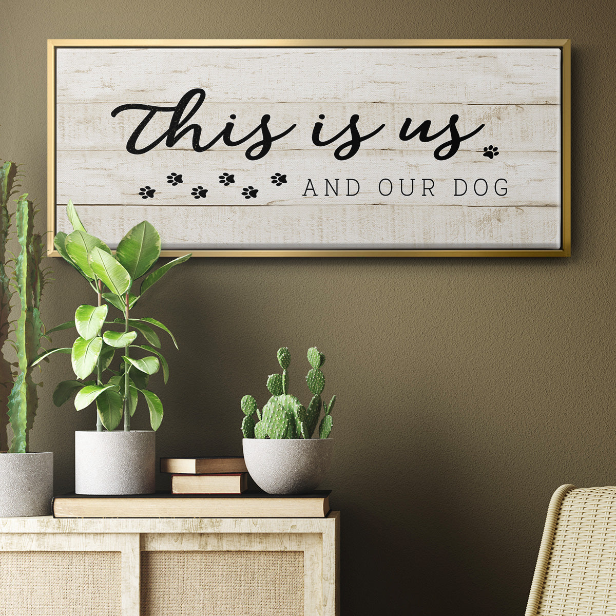 This is Us and the Dog - Floater Framed Canvas Print