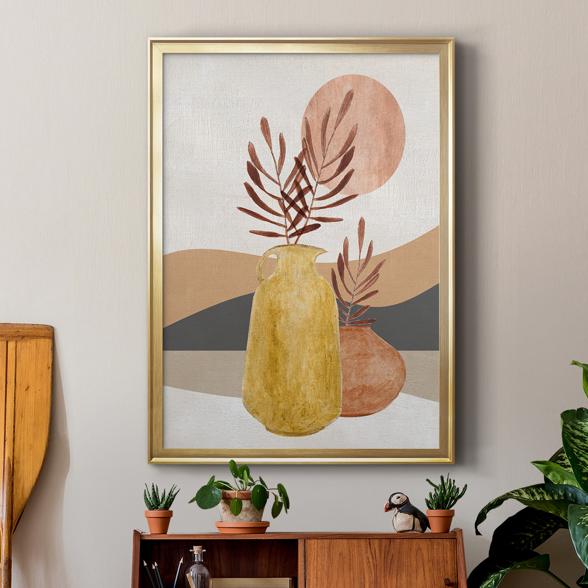 Adobe Moon I - Modern Framed Canvas Print