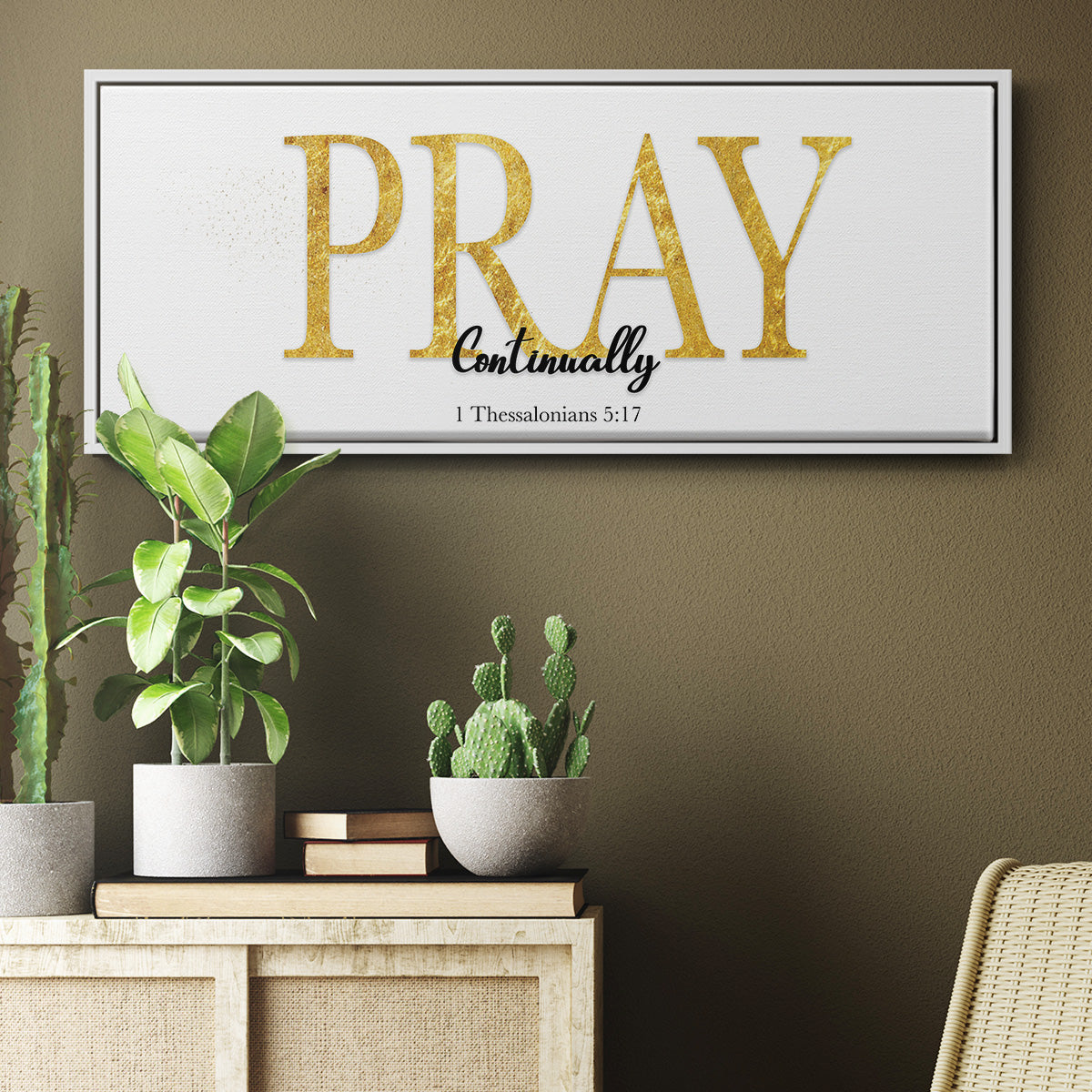 Pray Continually - Floater Framed Canvas Print