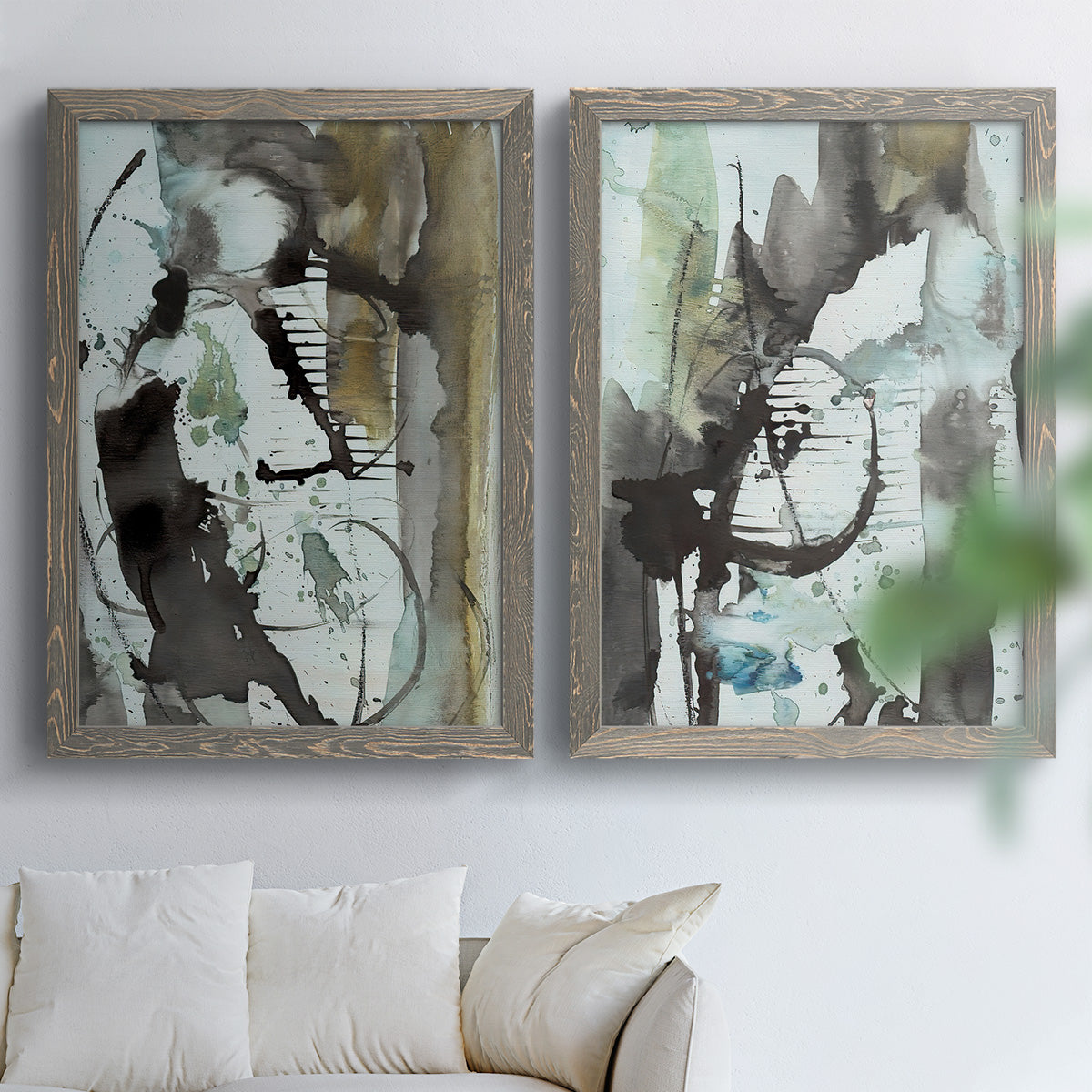 Lyrical Abstract I - Premium Framed Canvas 2 Piece Set - Ready to Hang