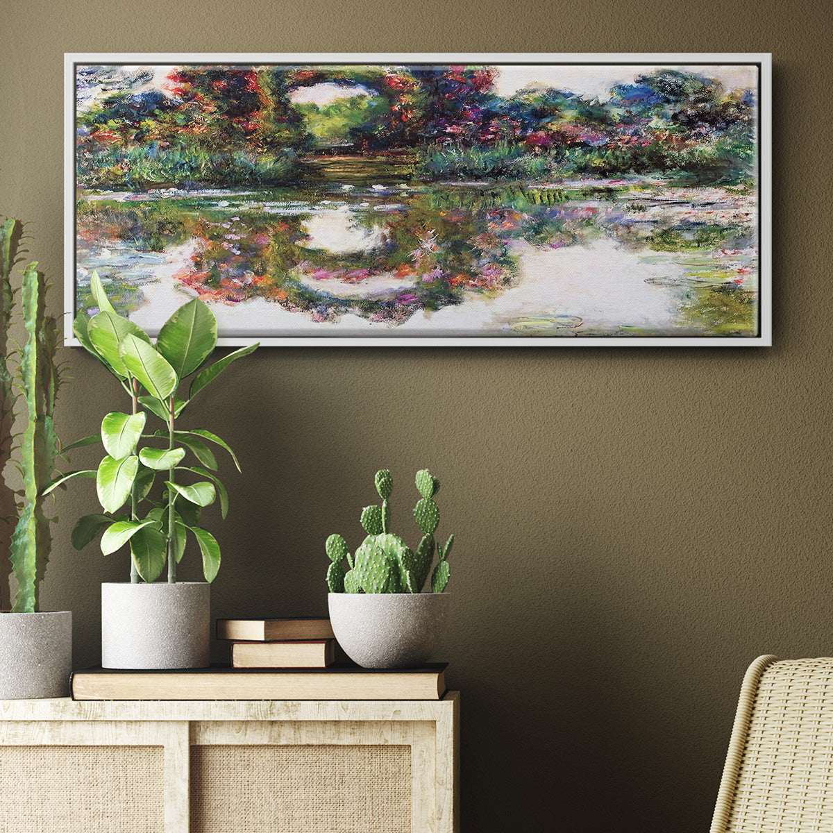 Rose Flowered Arches at Giverny, 1913 - Floater Framed Canvas Print