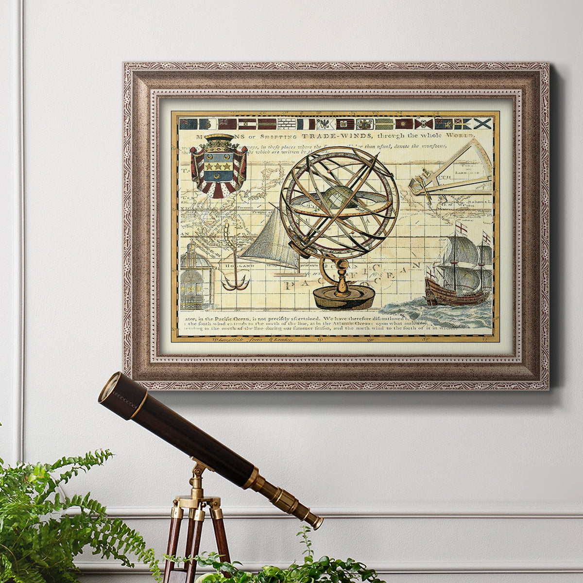 Nautical Map I Premium Framed Canvas- Ready to Hang