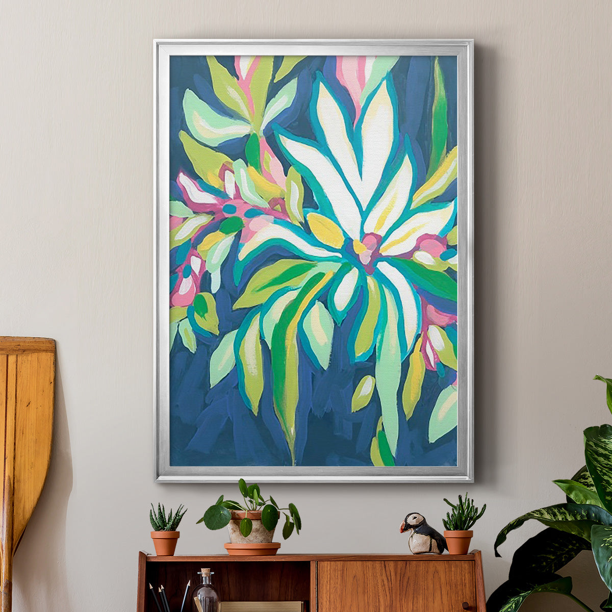 Blue Tropics IV - Modern Framed Canvas Print