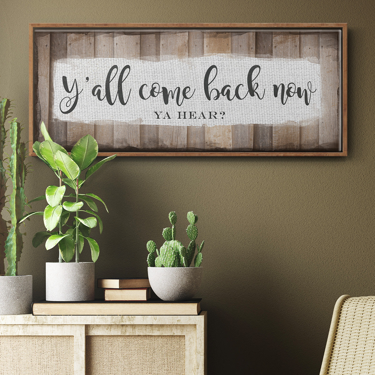 Y'all Come Back Now - Floater Framed Canvas Print