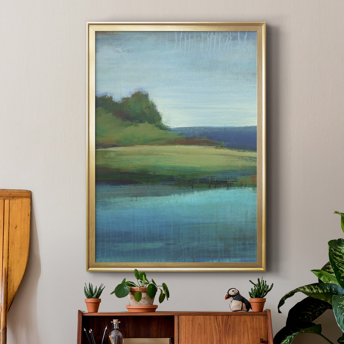 Silent Lakeside I - Modern Framed Canvas Print