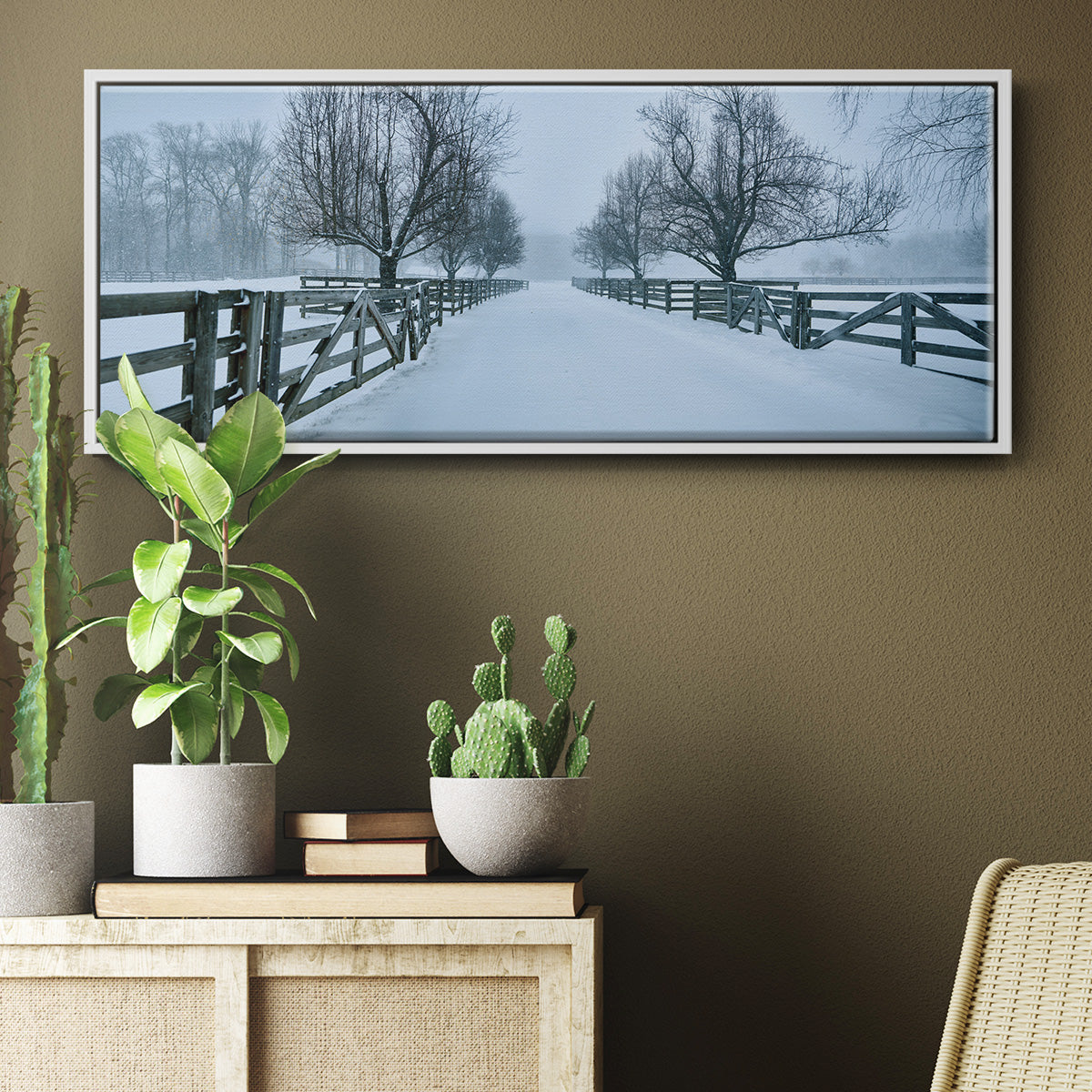 Snowy Road II - Floater Framed Canvas Print