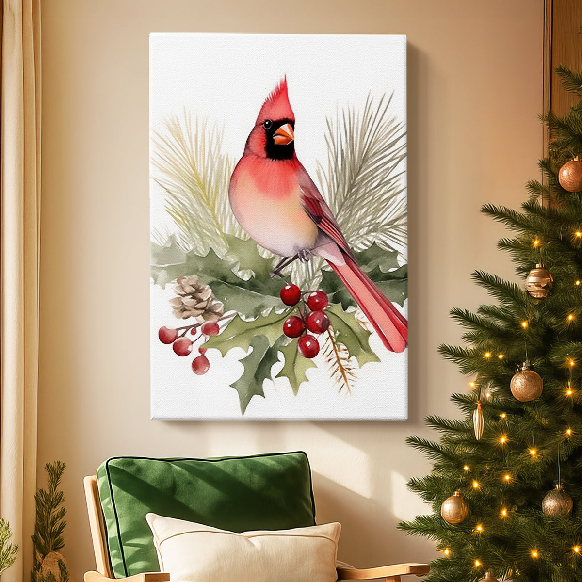 Tinsel-Gold Dawn Green - Canvas Art Print