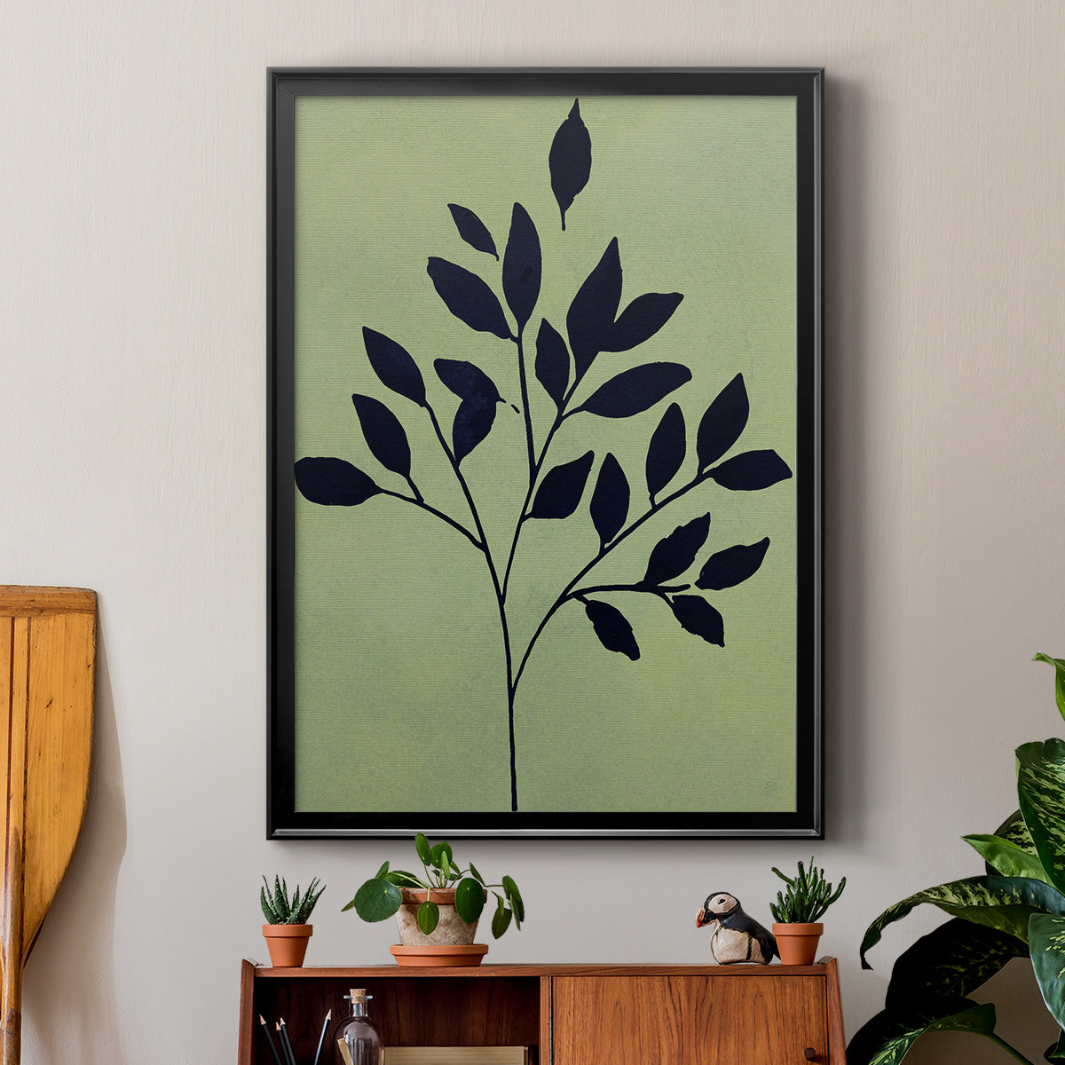 Earthly Botanical I - Modern Framed Canvas Print
