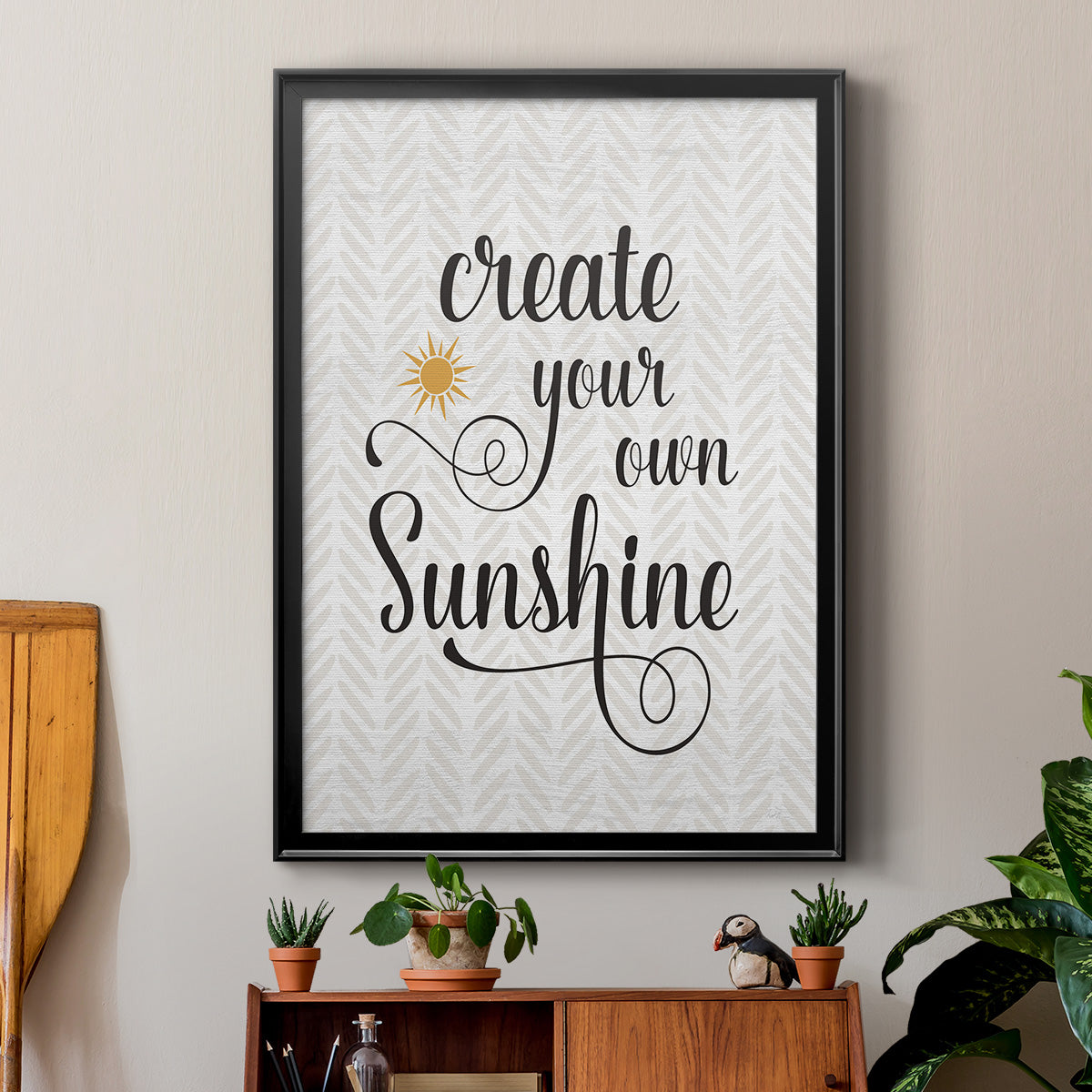 Create Your Own Sunshine - Modern Framed Canvas Print