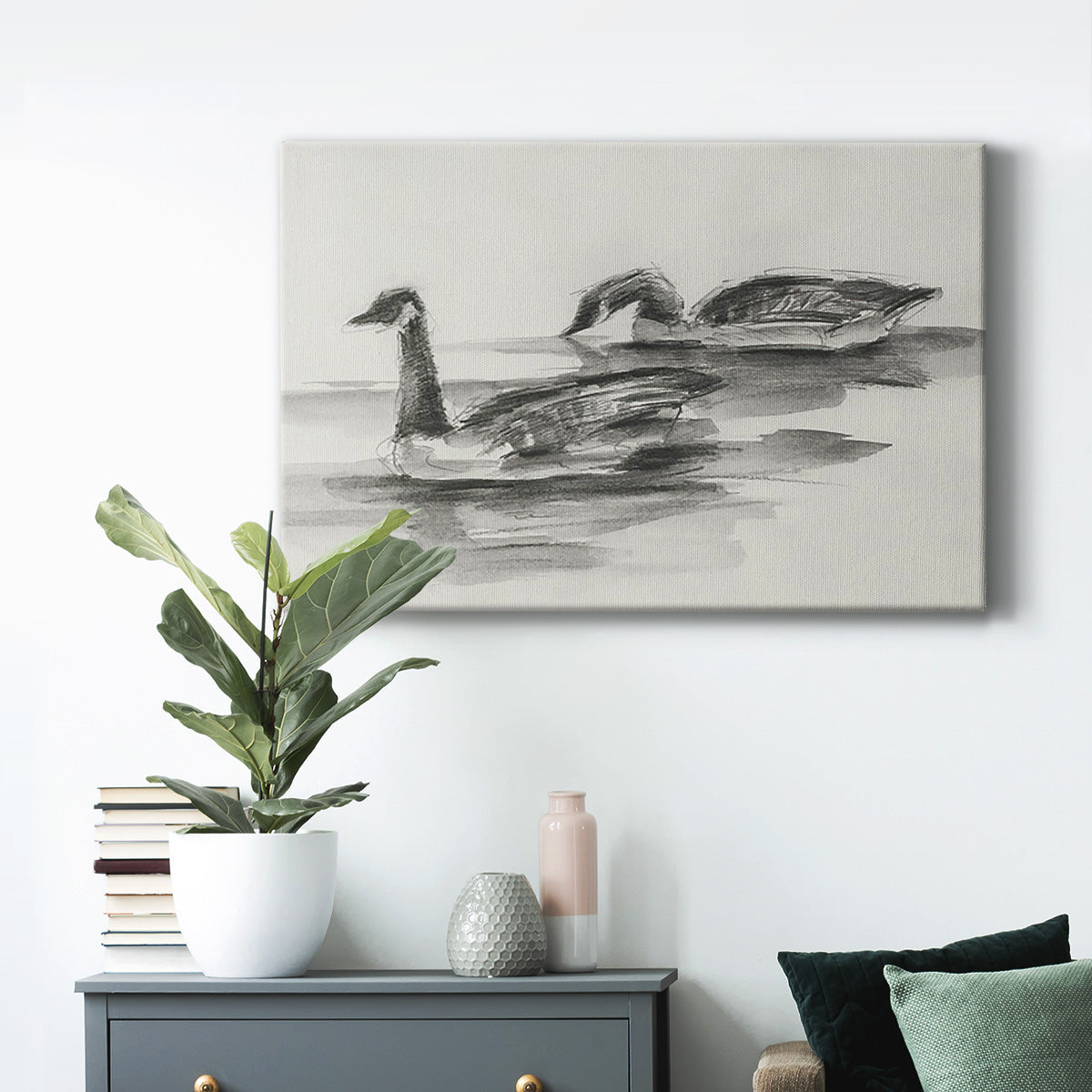 Geese Study II Premium Gallery Wrapped Canvas - Ready to Hang