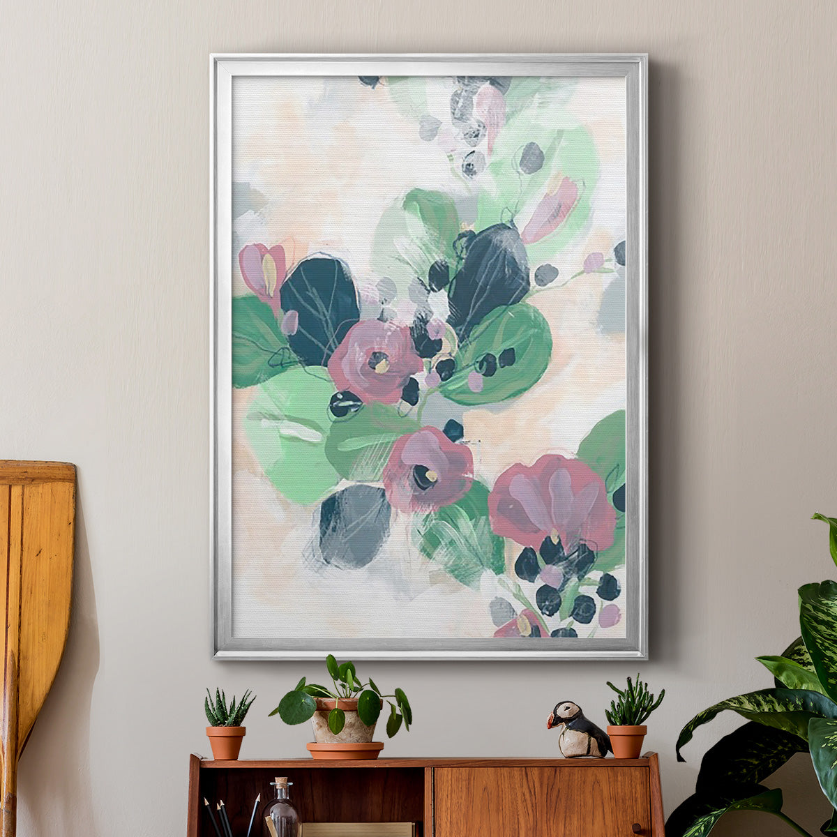 Tropical Branch Fresco I - Modern Framed Canvas Print