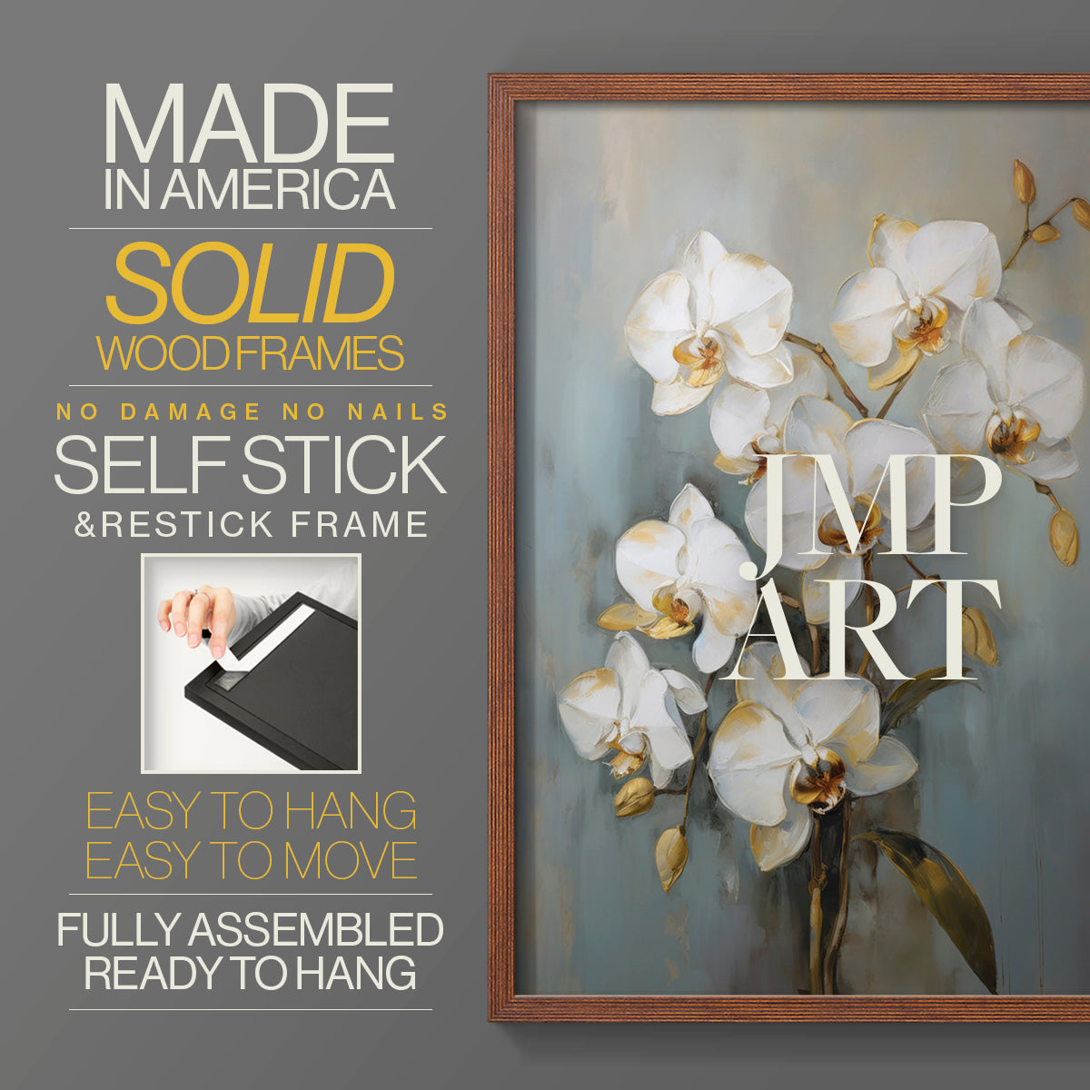 Floral Study Series LXV - Restickable Framed Art Set