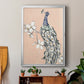 Peacock in Gold III - Modern Framed Canvas Print