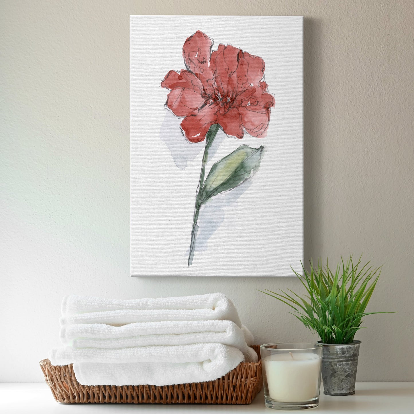 Watercolor Floral Contour IV Premium Gallery Wrapped Canvas - Ready to Hang