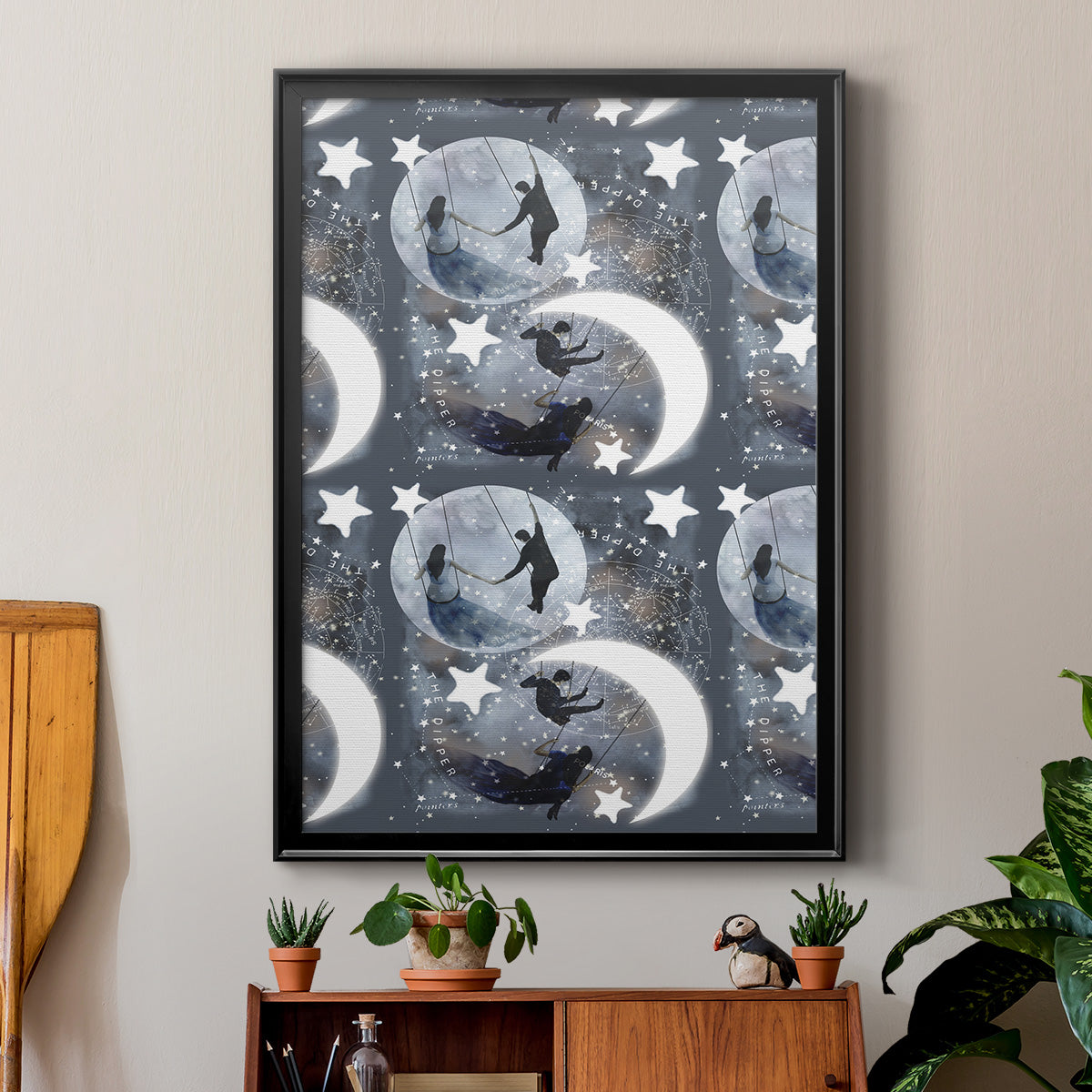 Celestial Love Collection E - Modern Framed Canvas Print