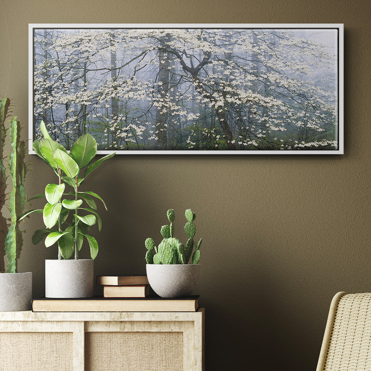 Dogwood Canopy - Floater Framed Canvas Print