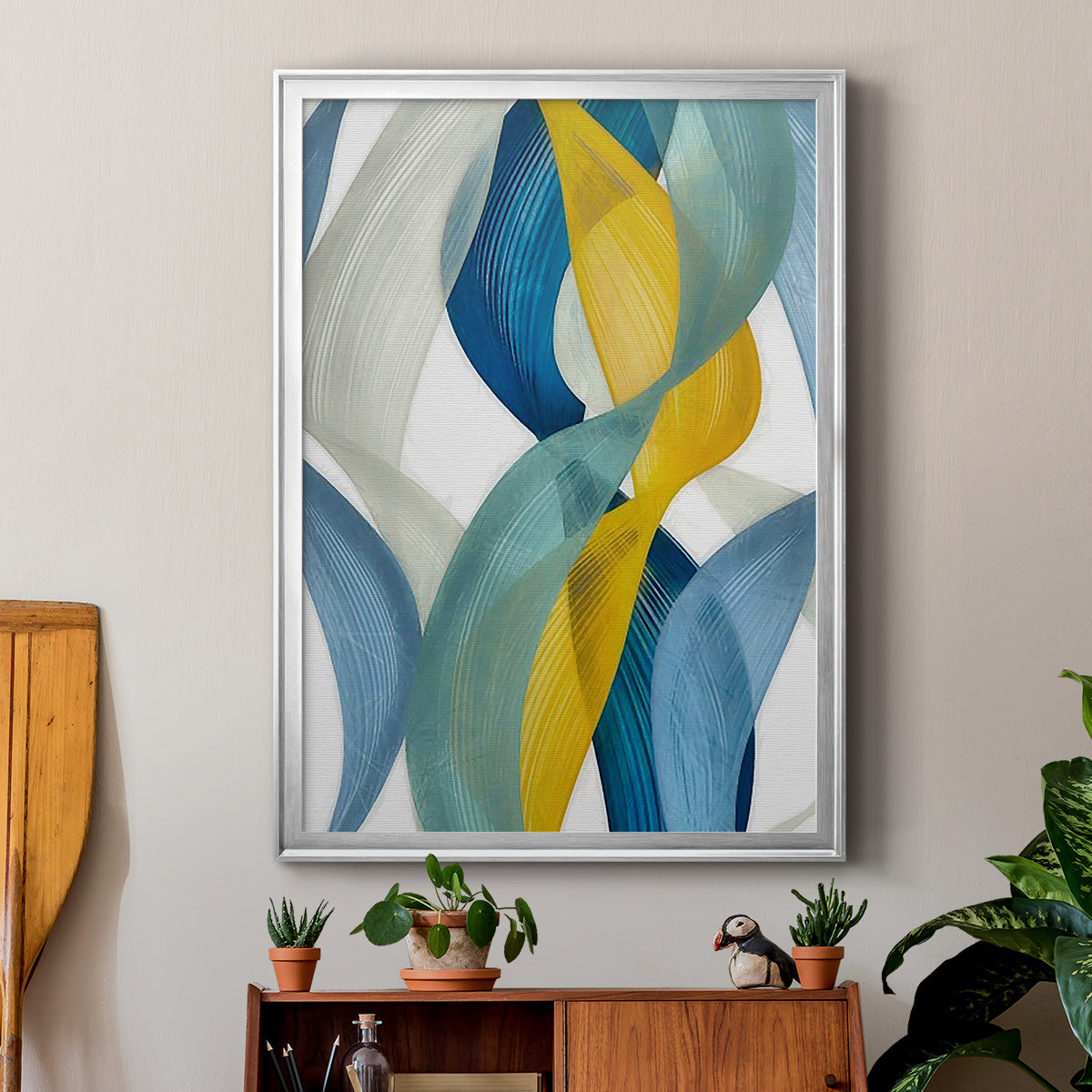 Horizontal Bands II - Modern Framed Canvas Print