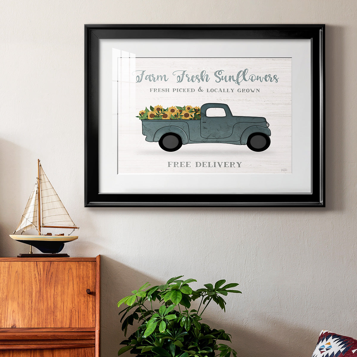 Farmers Market Truck Premium Framed Print - Ready to Hang