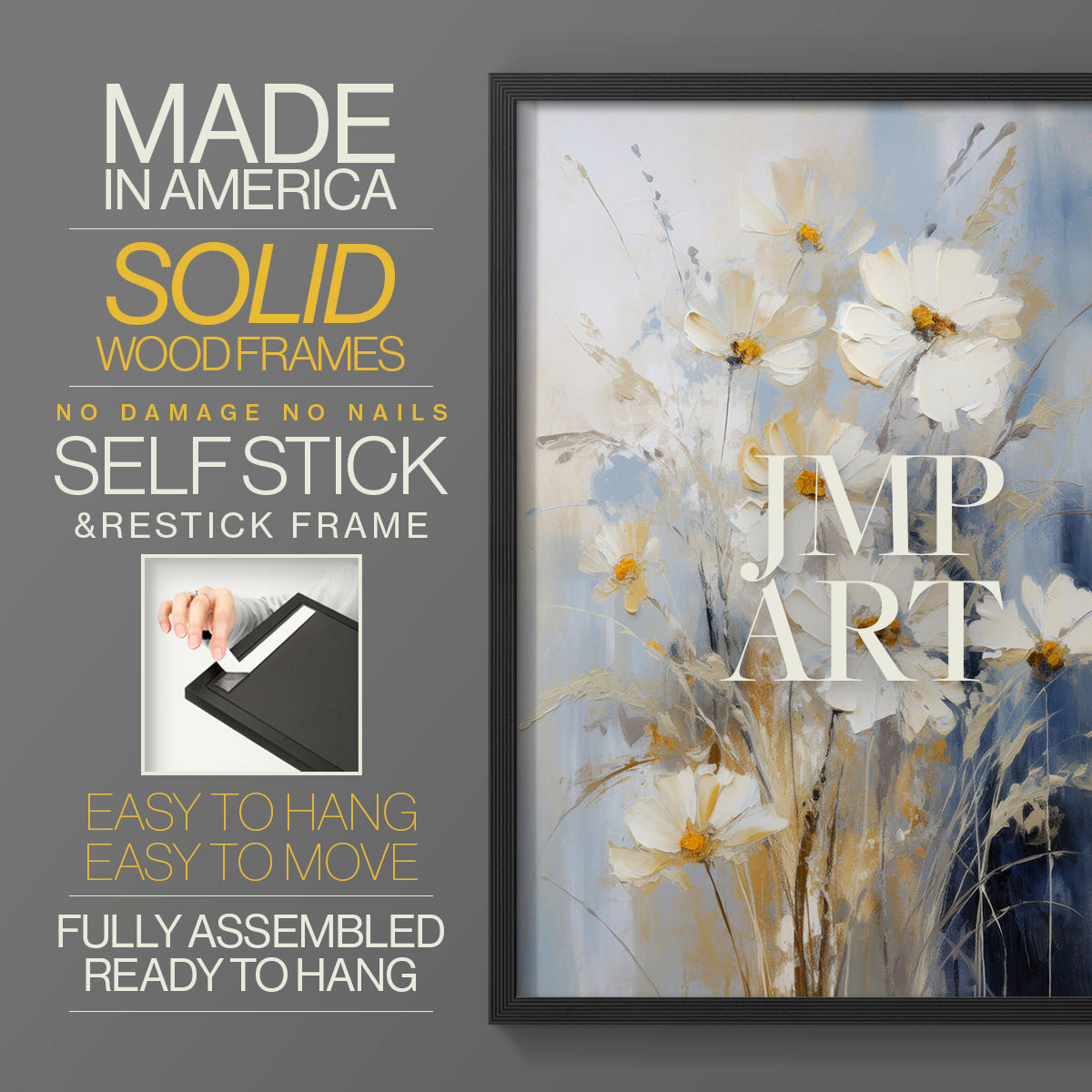 Floral Study Series XCV - Restickable Framed Art Set