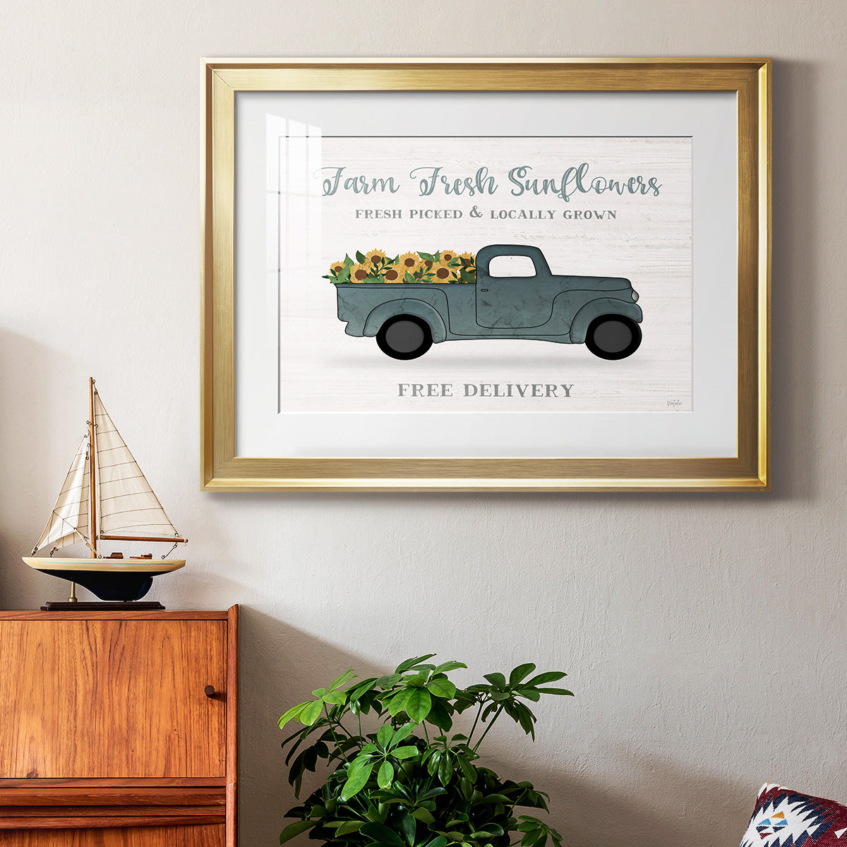 Farmers Market Truck Premium Framed Print - Ready to Hang