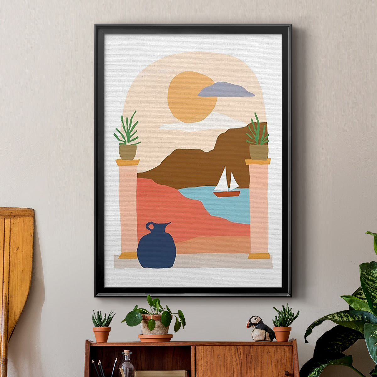 Paper Scene III - Modern Framed Canvas Print
