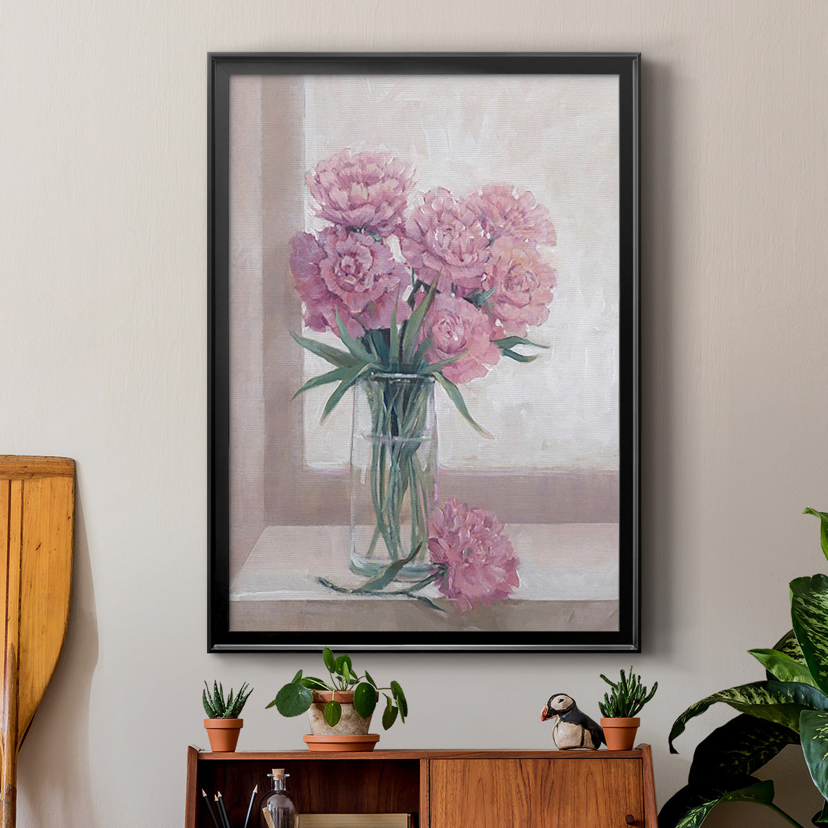 Windowsill Floral II - Modern Framed Canvas Print