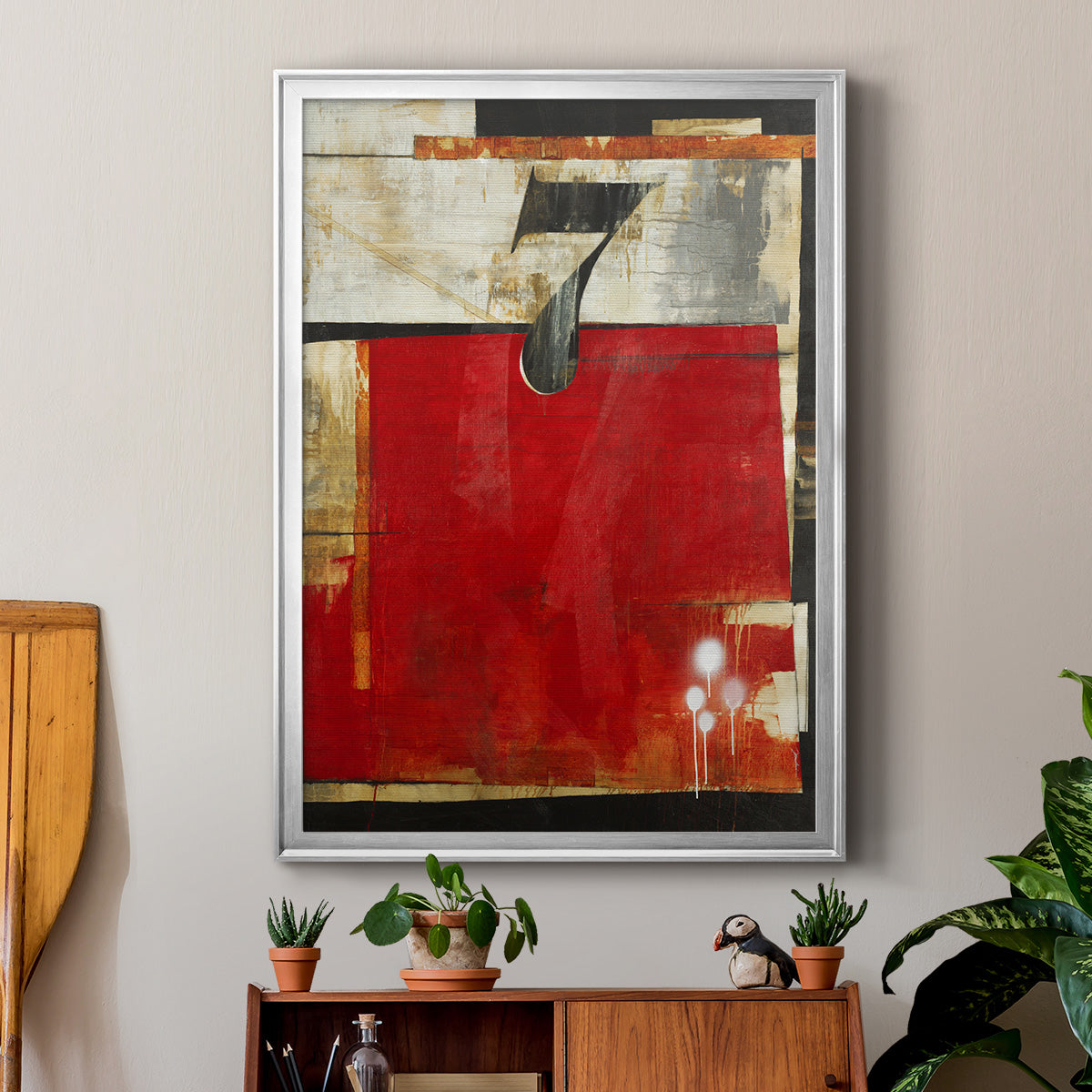 Lucky No. 7 - Modern Framed Canvas Print