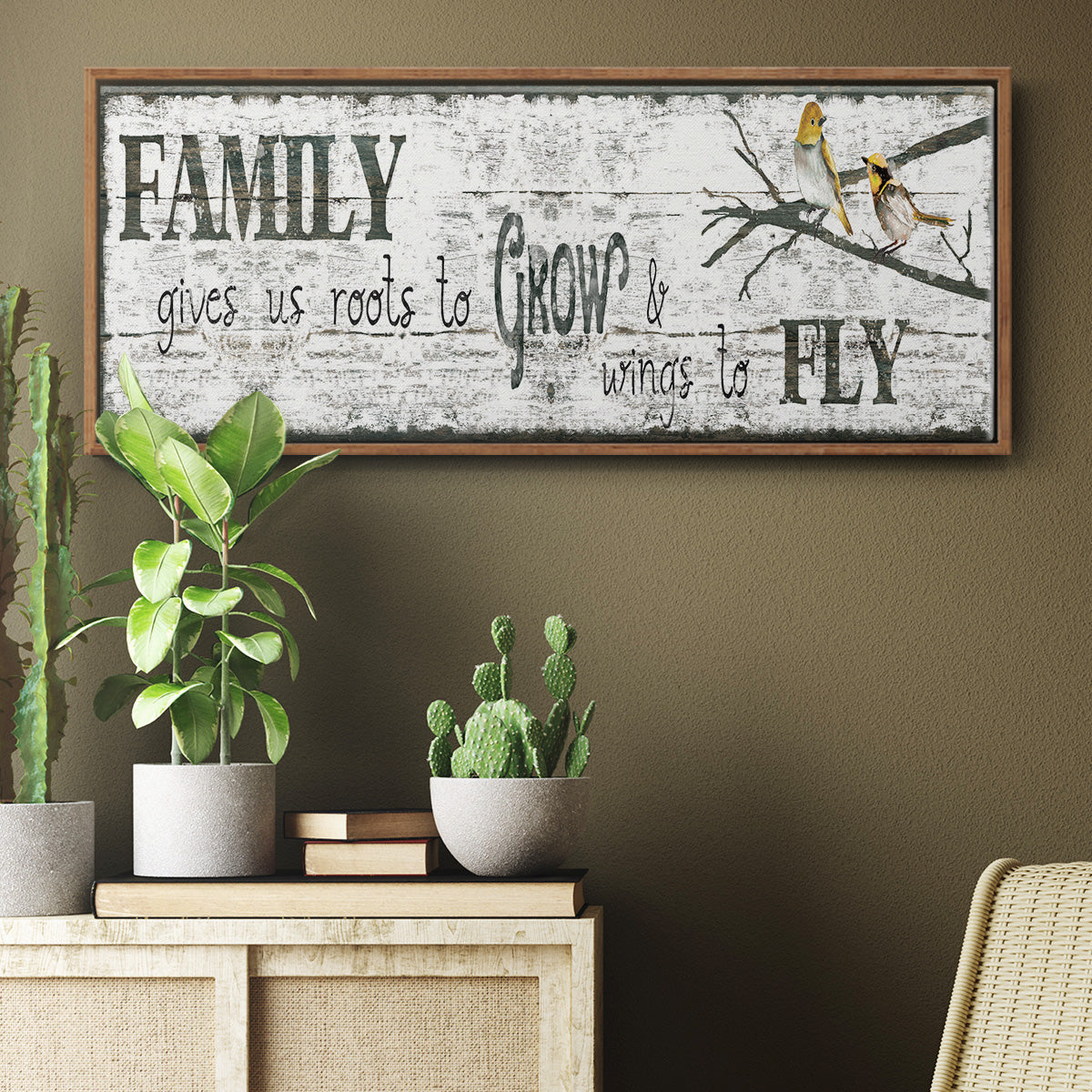 Family Gives Us - Floater Framed Canvas Print