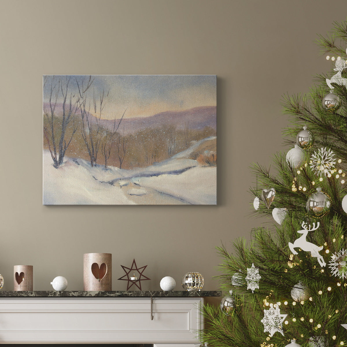 Evening Snowfall - Premium Gallery Wrapped Canvas  - Ready to Hang