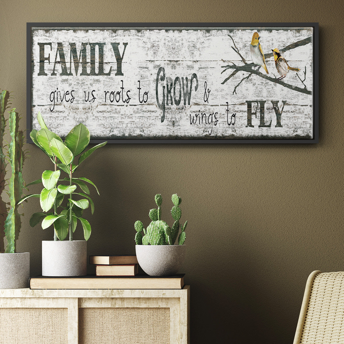Family Gives Us - Floater Framed Canvas Print