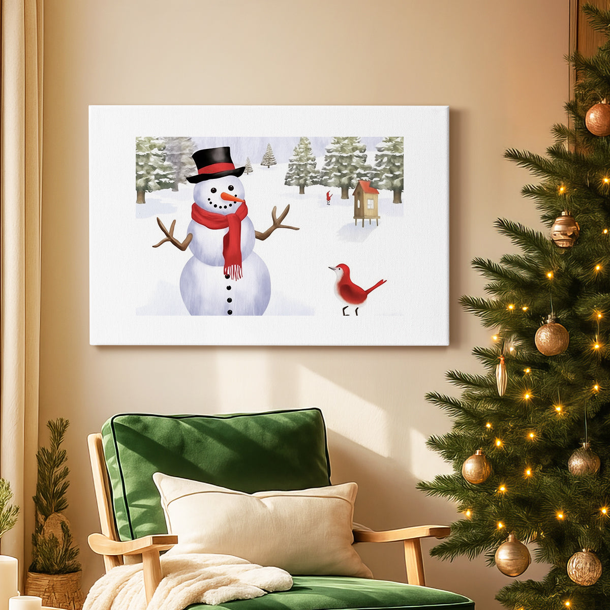 Silver Yule at Midnight - Canvas Art Print