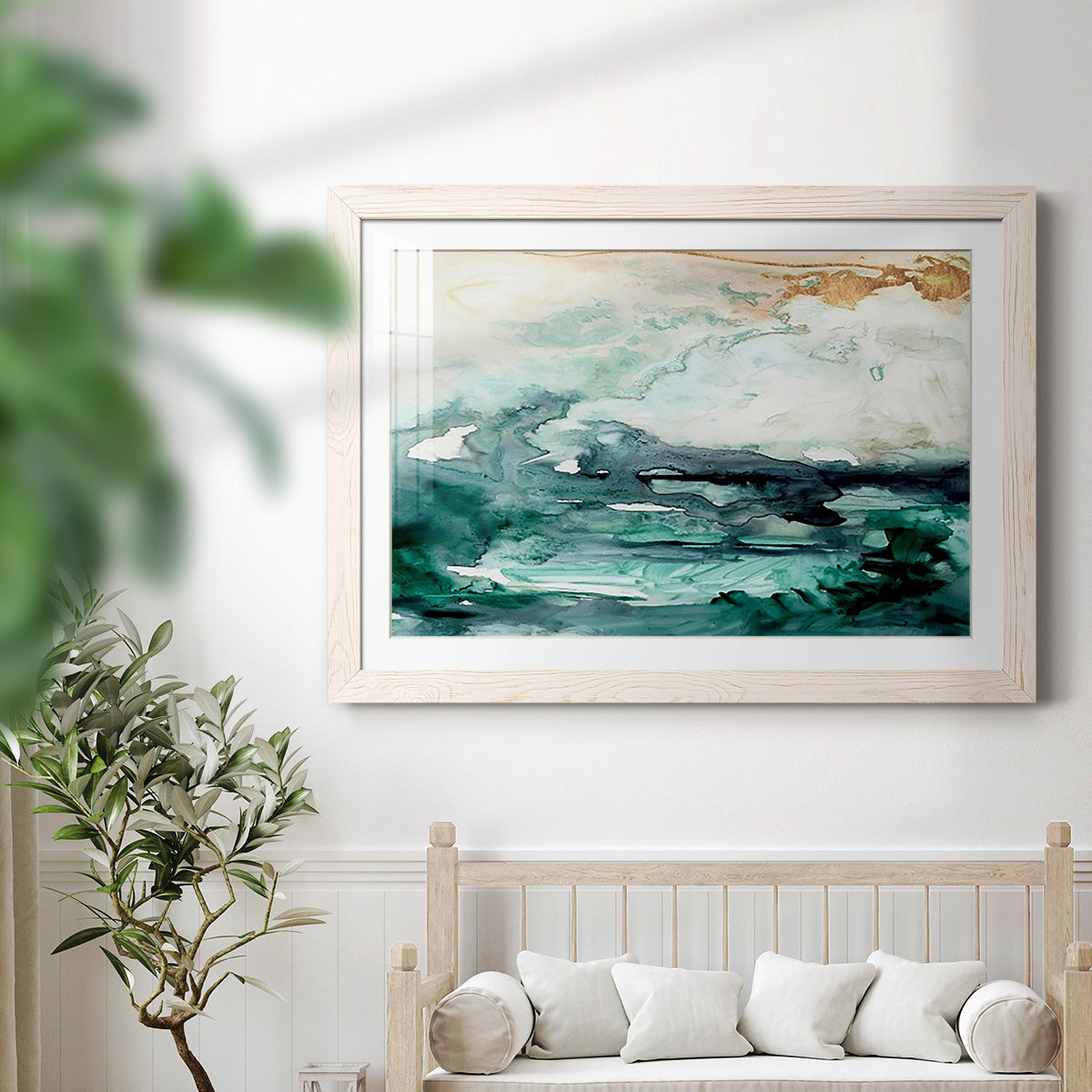 Sea Foam Flow I - Barnwood Framed Art Print