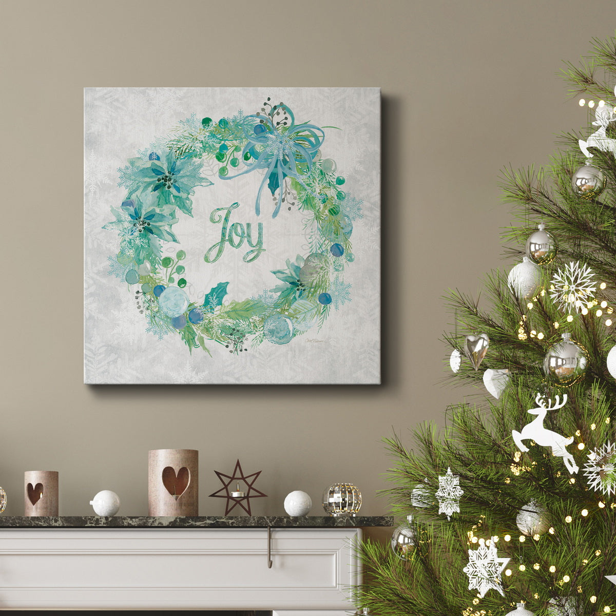 Joy Wreath-Premium Gallery Wrapped Canvas - Ready to Hang