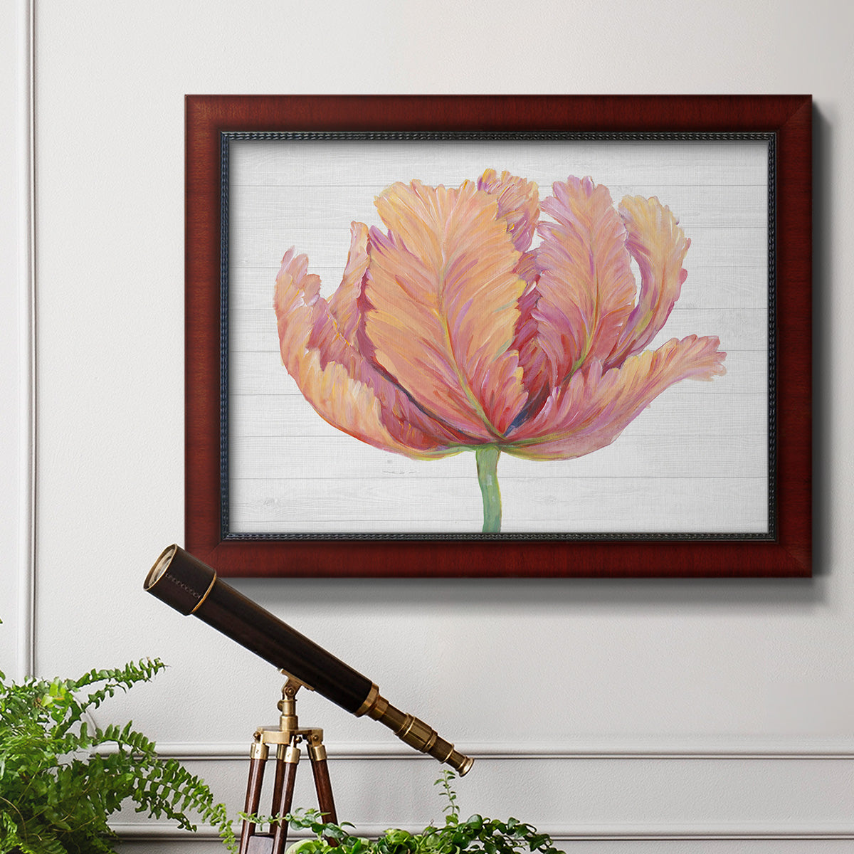 Single Pink Bloom I Premium Framed Canvas- Ready to Hang