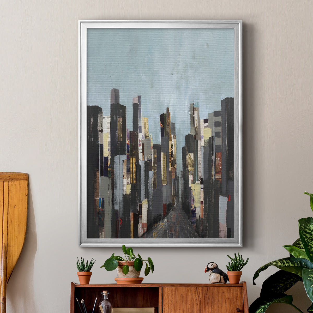 City Beat - Modern Framed Canvas Print