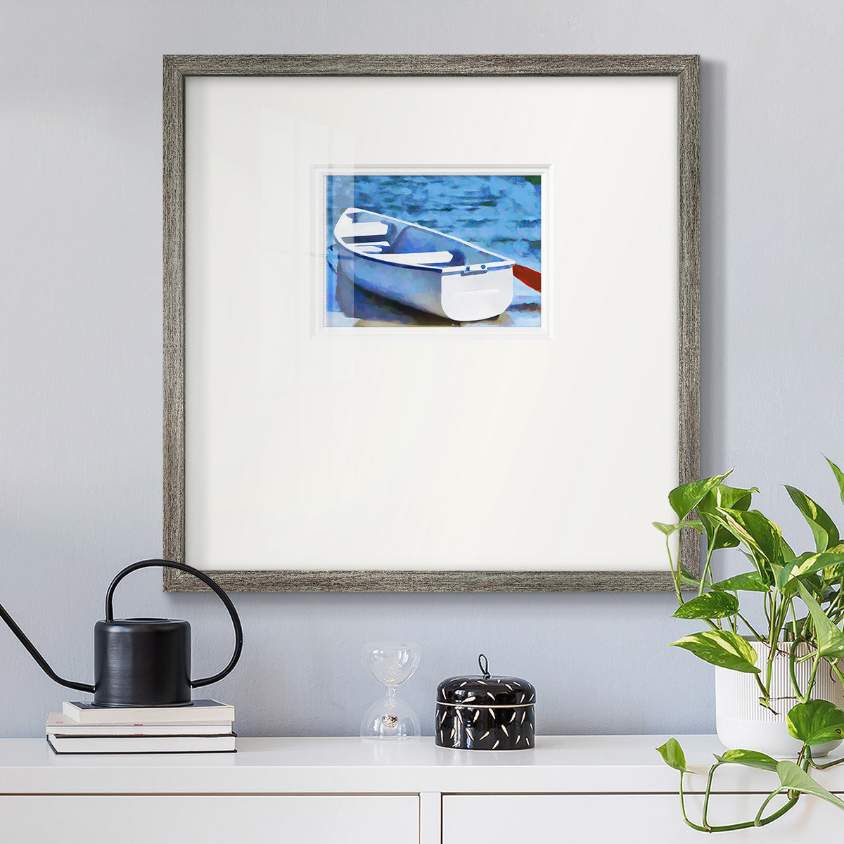 Colorful Rowboat II Premium Framed Print Double Matboard