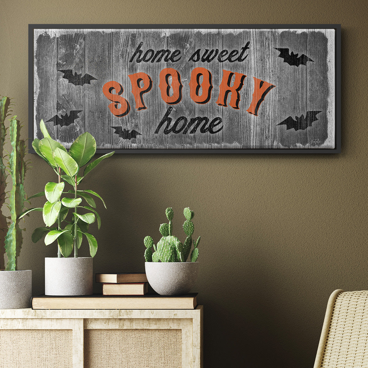 Home Sweet Spooky - Floater Framed Canvas Print