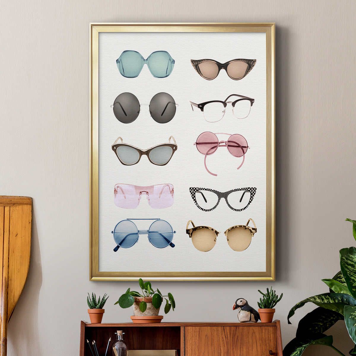 Vintage Glasses II - Modern Framed Canvas Print
