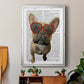 French Bulldog and Heart Glasses - Modern Framed Canvas Print