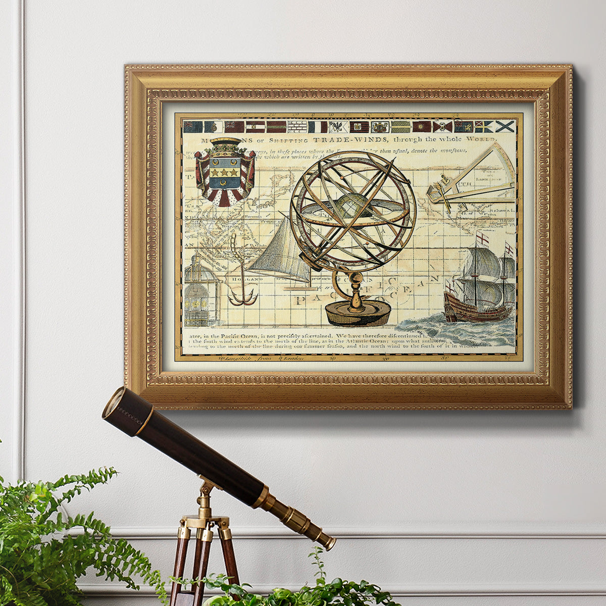 Nautical Map I Premium Framed Canvas- Ready to Hang