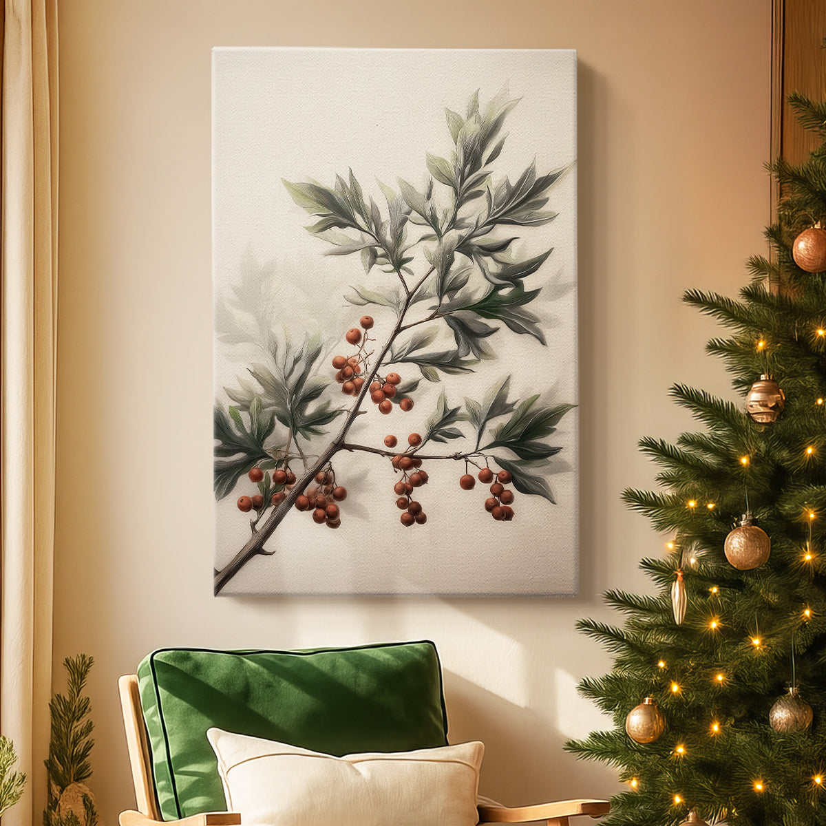 Tinsel-Gold Candle Parish - Canvas Art Print