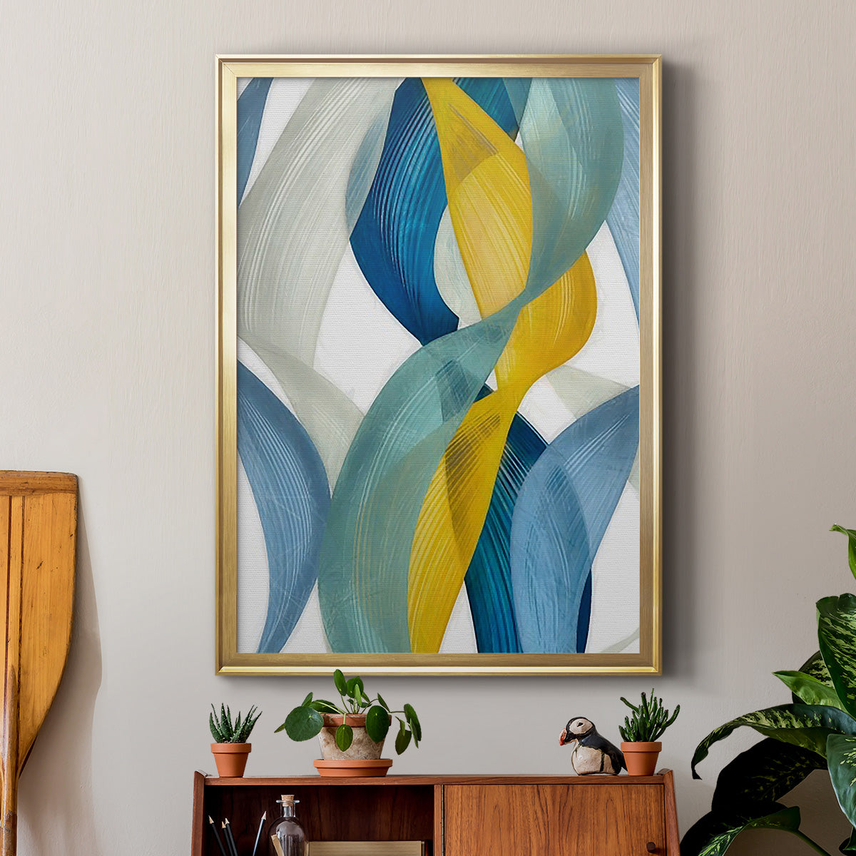 Horizontal Bands II - Modern Framed Canvas Print