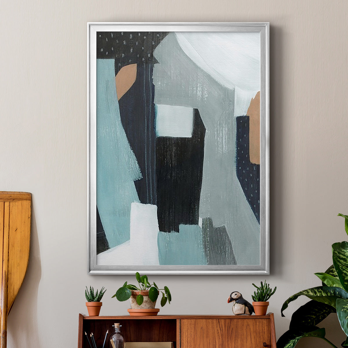 Tangerine Lagoon I - Modern Framed Canvas Print